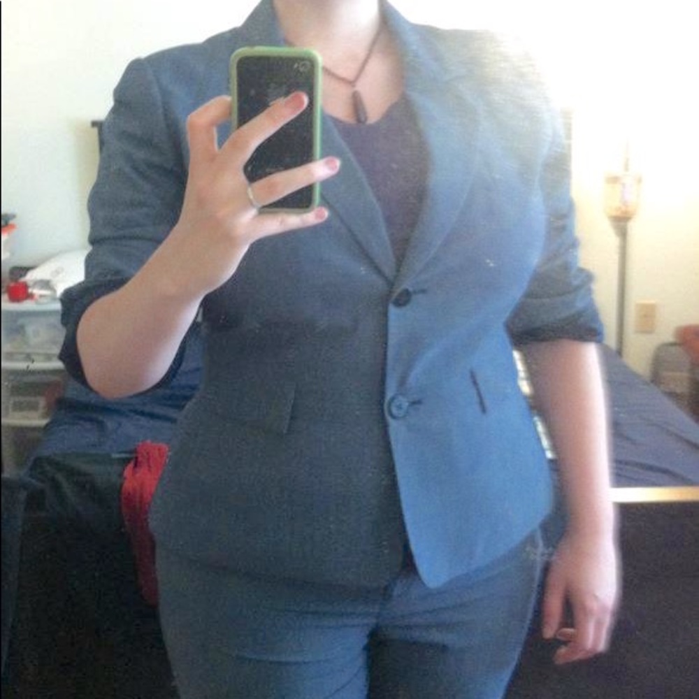 Calvin Klein charcoal pantsuit jacket and pants